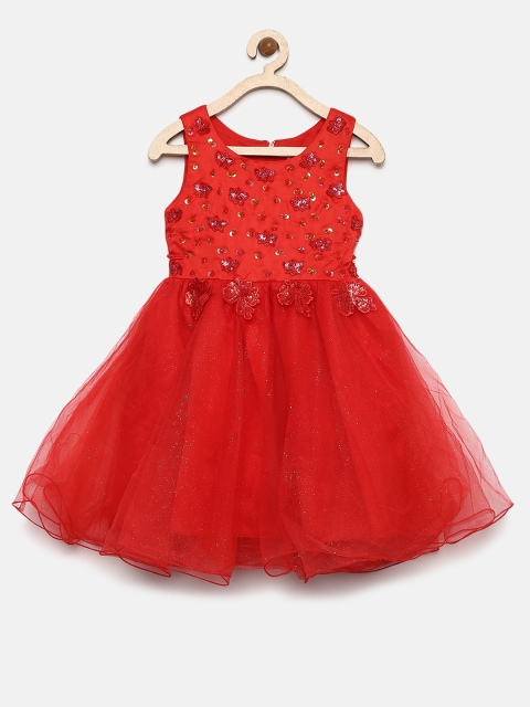 

Tiny Girl Red Embellished Fit & Flare Dress