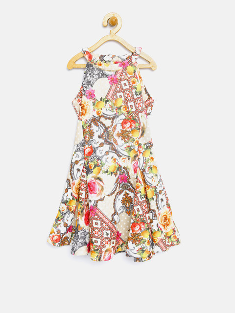 

Tiny Girl Multicoloured Printed Fit & Flare Dress, Multi