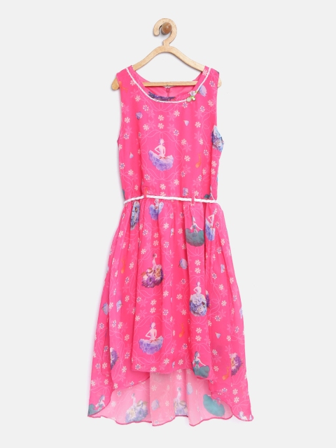 

Tiny Girl Girls Pink Printed Fit and Flare Dress