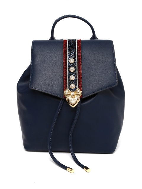 

ALDO Women Navy Blue Embellished Backpack