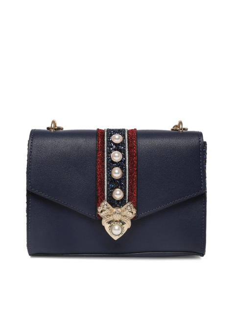 

ALDO Navy Blue Embellished Sling Bag