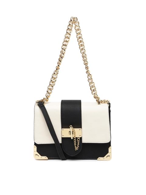 

ALDO Beige & Off-White Colourblocked Sling Bag