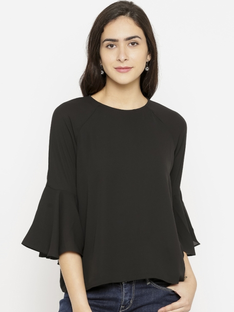 

FOREVER 21 Women Black Solid Top