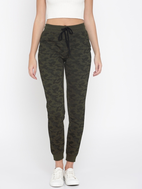 

FOREVER 21 Olive Green Printed Joggers