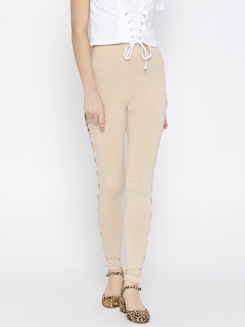 

FOREVER 21 Beige Ankle-Length Leggings