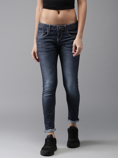 

Moda Rapido Women Blue Skinny Fit Mid-Rise Clean Look Stretchable Cropped Jeans
