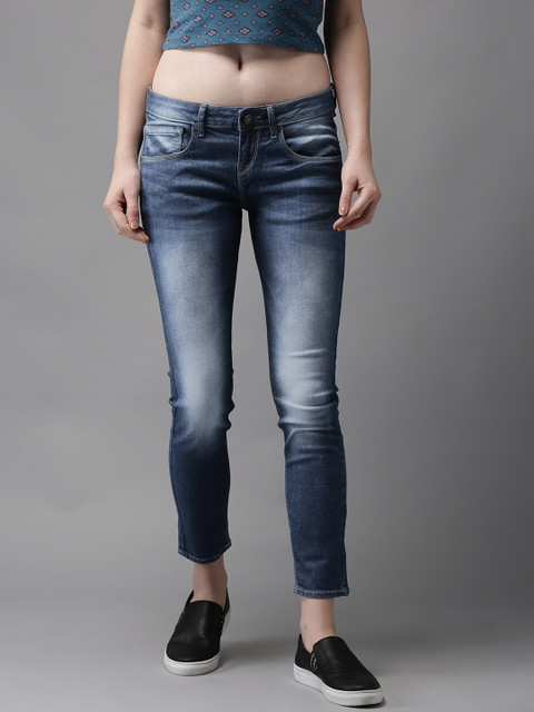 

Moda Rapido Women Blue Skinny Fit Mid-Rise Cropped Clean Look Stretchable Jeans