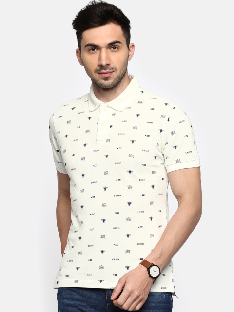 

U.S. Polo Assn. Men Off-White Printed Polo Collar T-shirt