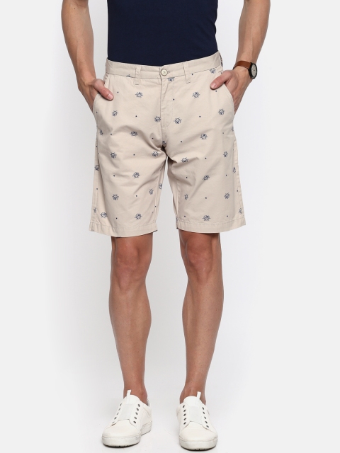 

U.S. Polo Assn. Men Beige Printed Slim Fit Chino Shorts