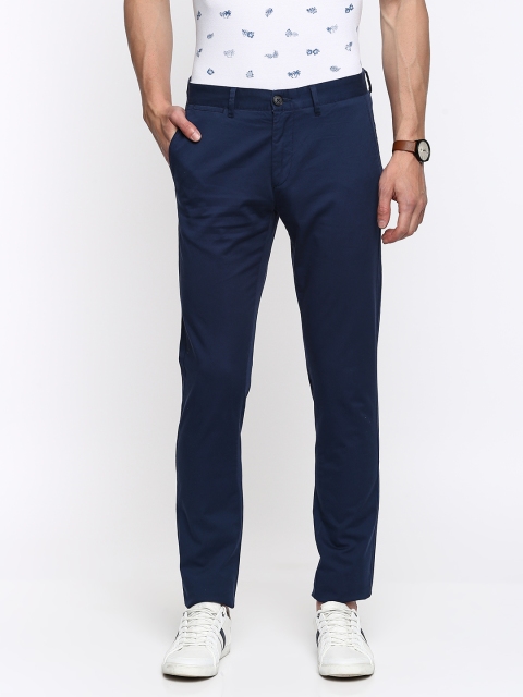 

U.S. Polo Assn. Men Navy Blue Slim Fit Solid Chinos