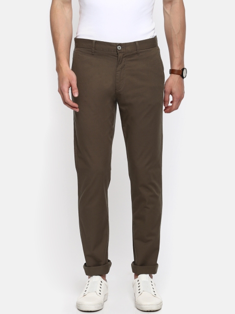 

U.S. Polo Assn. Men Brown Slim Fit Solid Trousers