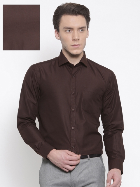 

RG DESIGNERS Men Brown Slim Fit Solid Formal Shirt