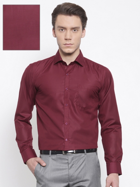 

RG DESIGNERS Men Maroon Slim Fit Solid Formal Shirt