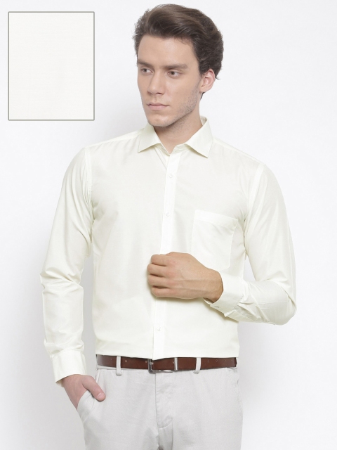 

RG DESIGNERS Men Yellow Slim Fit Solid Formal Shirt