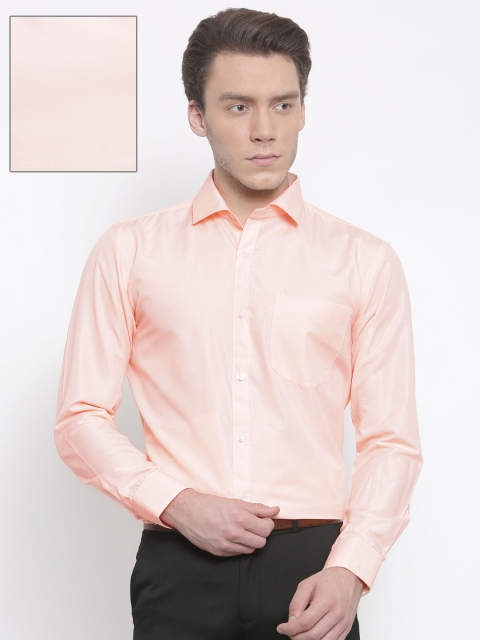 

RG DESIGNERS Men Peach-Coloured Slim Fit Solid Formal Shirt