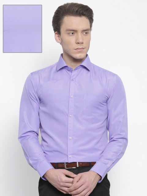 

RG DESIGNERS Men Purple Slim Fit Solid Formal Shirt