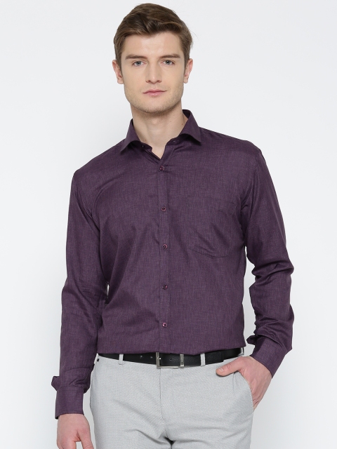 

RG DESIGNERS Men Purple Slim Fit Solid Formal Shirt