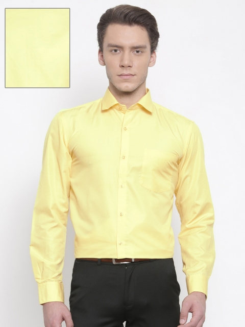 

RG DESIGNERS Men Yellow Slim Fit Solid Formal Shirt