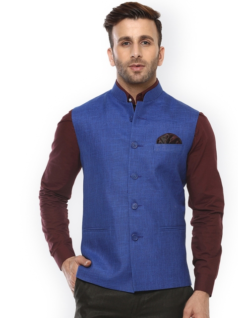

Hangup Blue Self-Design Nehru Jacket