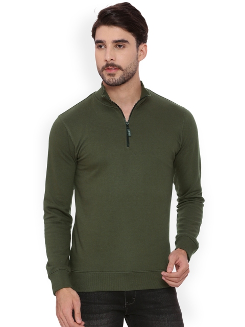 

ARISE Men Olive Green Solid Sweatshirt