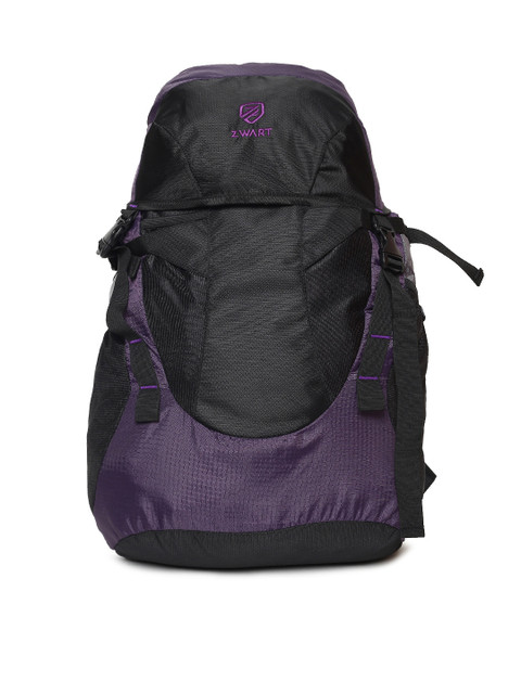 

Zwart Unisex Black & Purple Colourblocked Backpack