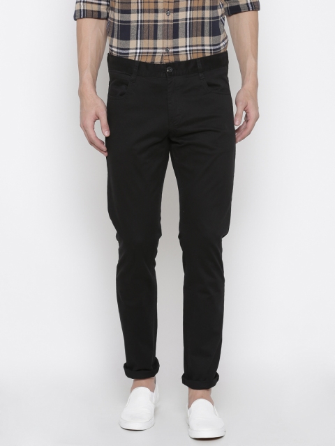 

French Connection Men Black Regular Fit Solid Chinos