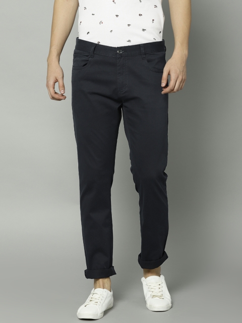 

French Connection Men Navy Regular Fit Solid Chino Trousers, Navy blue