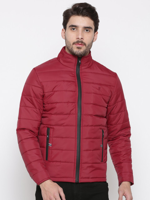 

French Connection Men Maroon Solid Puffer Jacket
