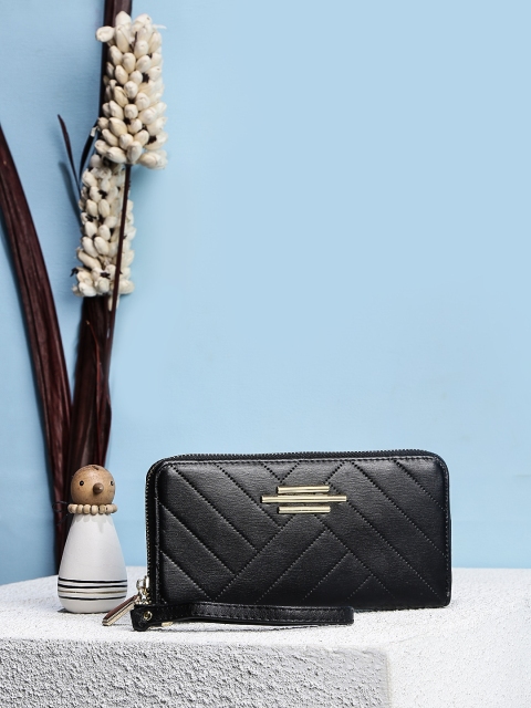 

20Dresses Women Black Textured Zip Around Wallet