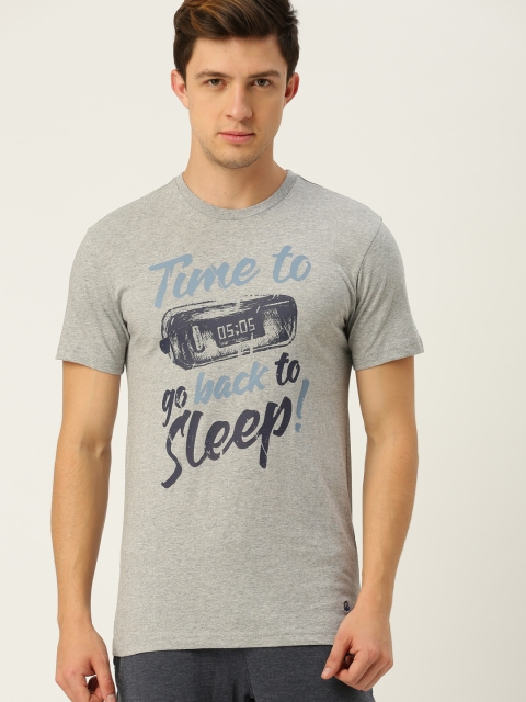 

United Colors of Benetton Men Grey Melange Printed Lounge T-shirt LM13DI-901