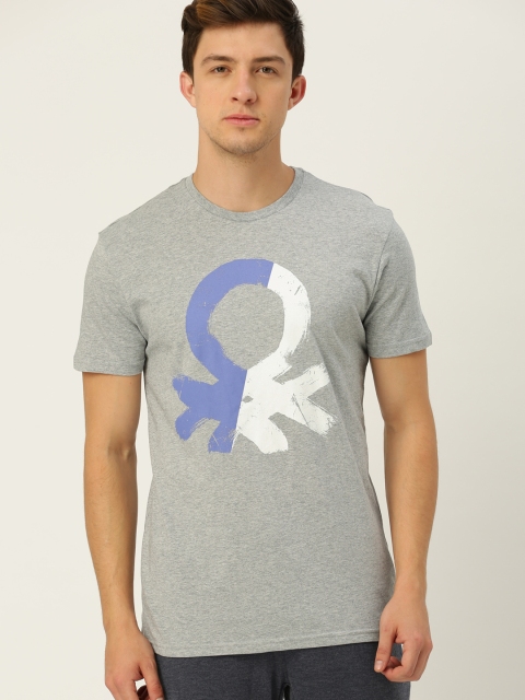 

Undercolors of Benetton Grey Melange Brand Print Lounge T-shirt