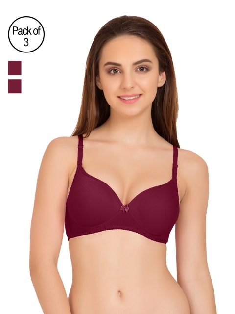 

Tweens Pack of 3 Full-Coverage T-shirt Bras TW91520, Burgundy