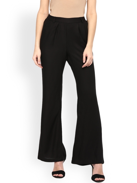 

MIWAY Women Black Comfort Flared Solid Regular Trousers