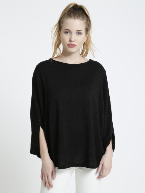 

COVER STORY Women Black Solid Poncho