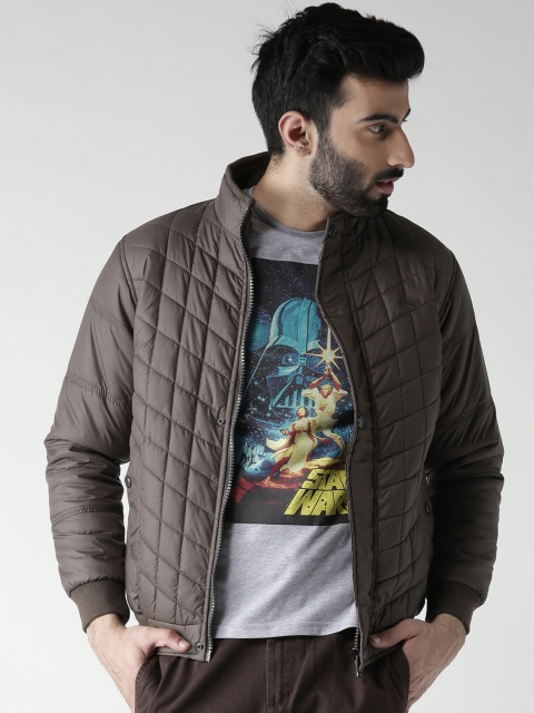 

Okane Men Brown Solid Bomber Jacket