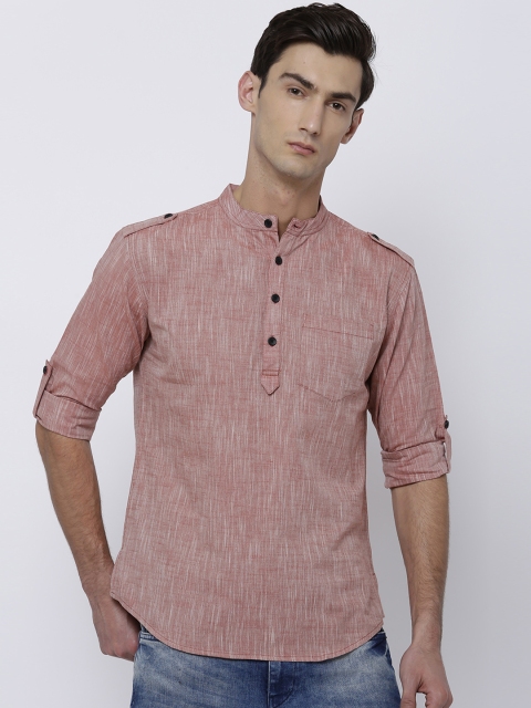 

Svanik Men Brown Solid Straight Kurta