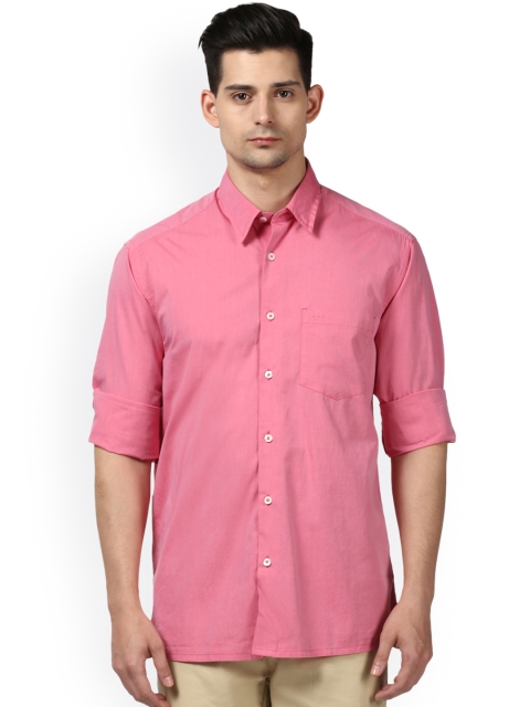 

ColorPlus Men Pink Regular Fit Solid Casual Shirt