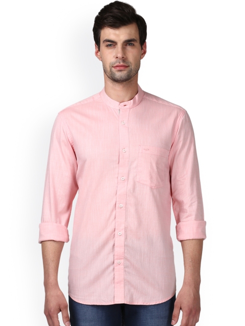 

ColorPlus Men Pink Tailored Fit Solid Casual Shirt