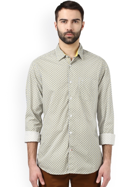 

ColorPlus Men Blue & Yellow Regular Fit Printed Casual Shirt