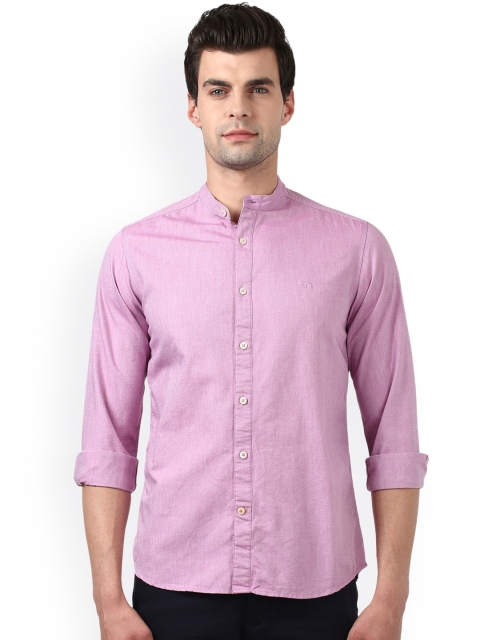 

ColorPlus Men Pink Regular Fit Solid Casual Shirt