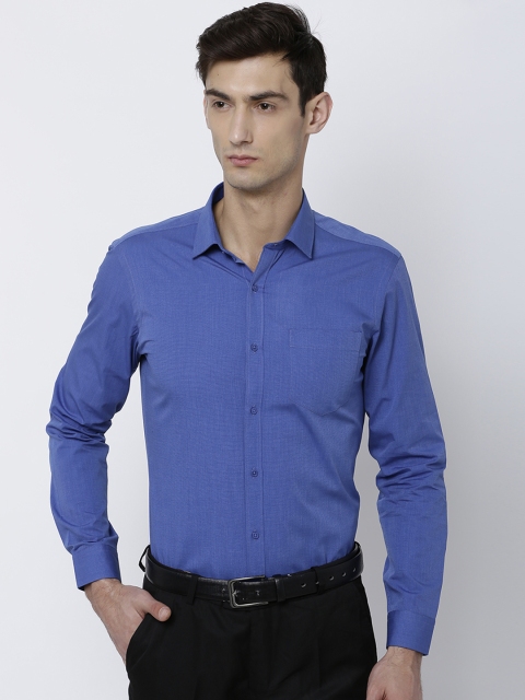 

Black coffee Men Blue Slim Fit Solid Formal Shirt