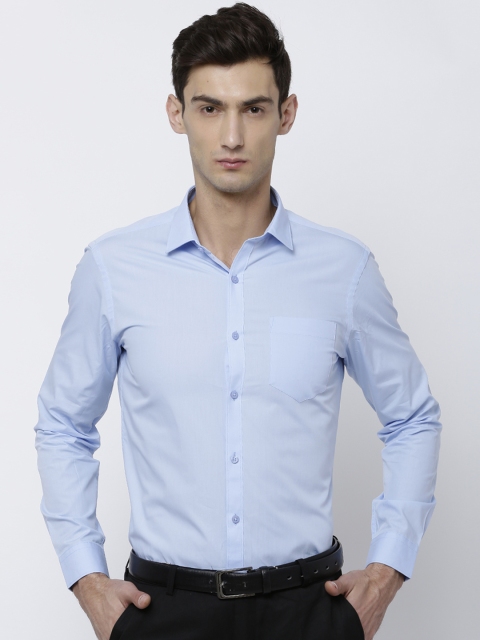 

Black coffee Men Blue Slim Fit Solid Formal Shirt