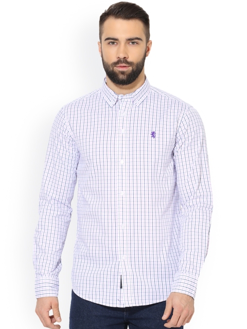 

Red Tape Men White & Pink Regular Fit Checked Casual Shirt