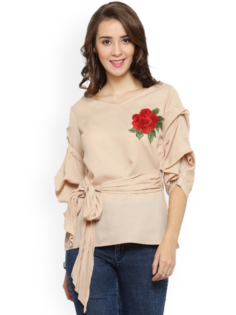 

plusS Women Beige Solid Top