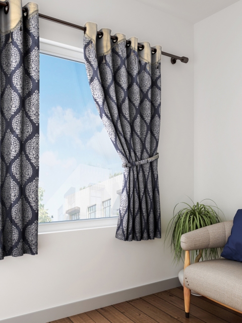 

Cortina Grey Set of 2 Printed Window Curtains