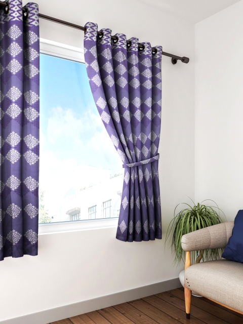 

Cortina Purple Set of 2 Printed Window Curtains