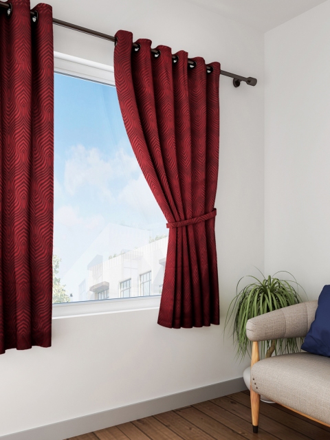 

Cortina Maroon Printed Window Curtain