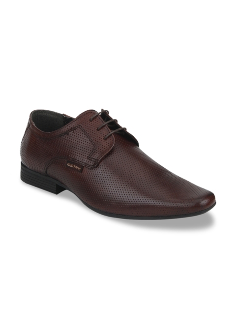 

Red Tape Men Brown Textured Leather Derbys