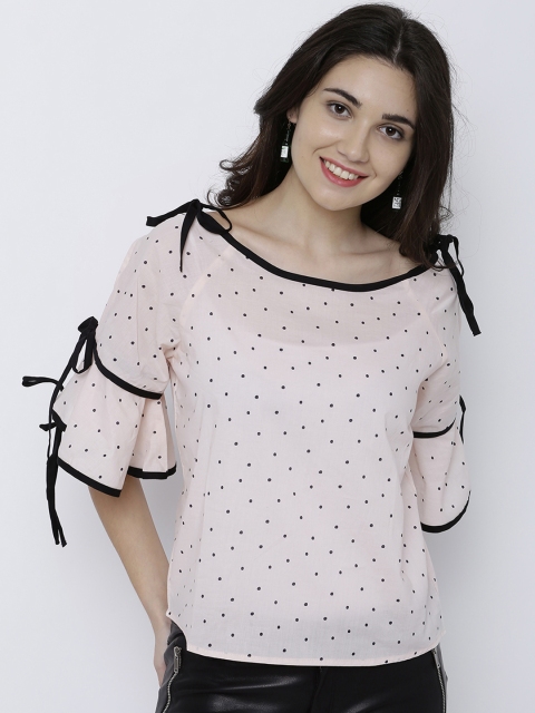 

Tokyo Talkies Women Pink Printed Pure Cotton Top