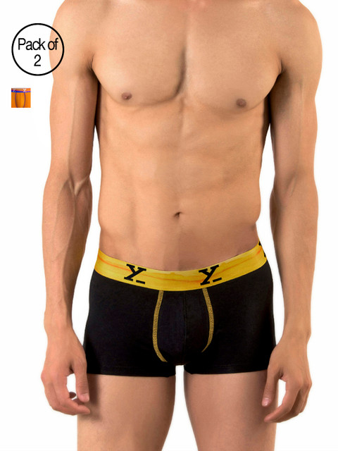 

XYXX Men Pack of 2 Ultra Soft Micro Modal Trunks XYTRNK2PCKN108, Black